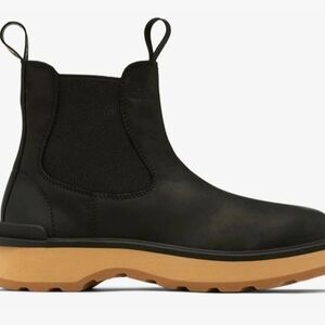 Sorel Black Ankle Boots with Tan Sole